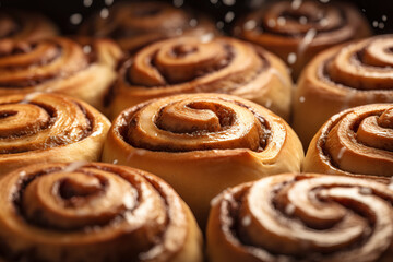 Delicious fresh hot cinnamon rolls 