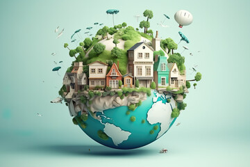 Planet earth environmentally friendly concept 