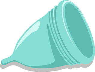 Feminine hygiene illustration of menstruation cup and transparent background. Vector presentation of a collection for textile, medicine, poster, background, book, web, design, social media.