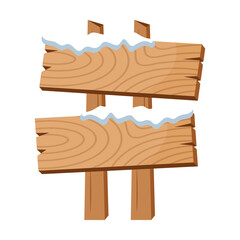 Winter wooden sign board