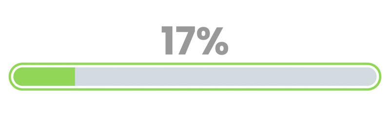 17% Loading. 17% progress bar Infographics vector, 17 Percentage ready to use for web design ux-ui