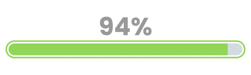 94% Loading. 94% progress bar Infographics vector, 94 Percentage ready to use for web design ux-ui
