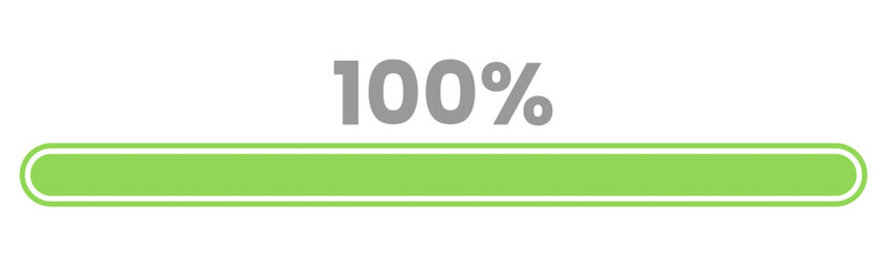 100% Loading. 100% progress bar Infographics vector, 100 Percentage ready to use for web design ux-ui