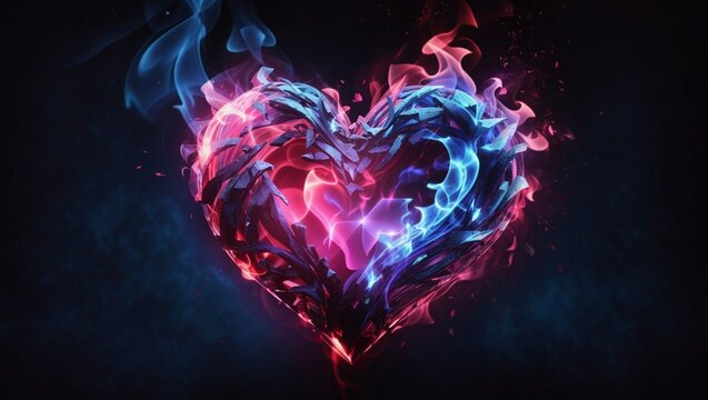 heart shaped smoke with different colour