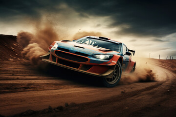 Fototapeta na wymiar Rally racing motorsport car