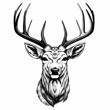 Drawing Of A Deer Head