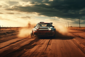 Rally racing motorsport car - obrazy, fototapety, plakaty