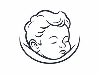 Obraz premium Babys Head With A White Background