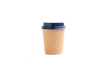 Paper coffee cup isolated on white background, Takeaway coffee cup