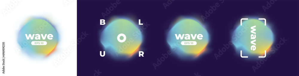 Aufkleber circle banner with gradient isolated on black background. vector set. fluid vivid gradients for bann
