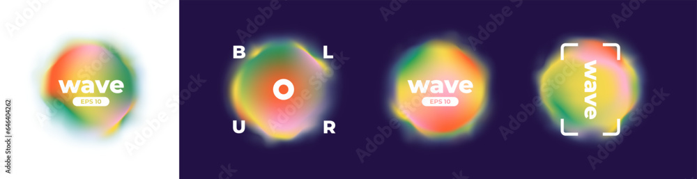 Aufkleber circle banner with gradient isolated on black background. vector set. fluid vivid gradients for bann