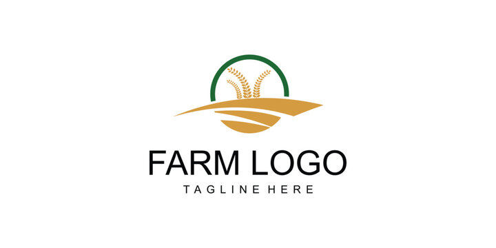 Simple farm logo design with modern concept| premium vector
