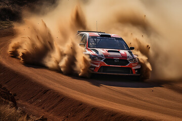Rally racing motorsport car - Powered by Adobe