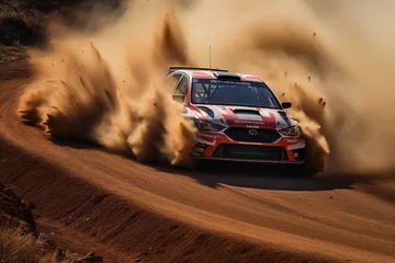 Fotobehang Rally racing motorsport car © arhendrix