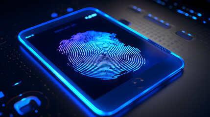 Secure Touch: Close-Up of Fingerprint on Biometric Pad