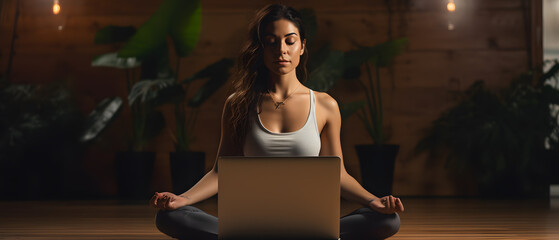 Yoga Practice Anywhere: Woman Finding Serenity Through Online Yoga
