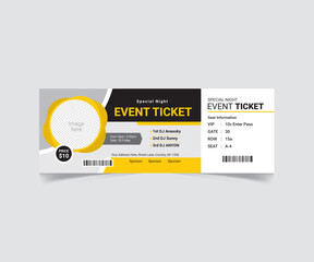 Event Ticket Template Vector File with Customization