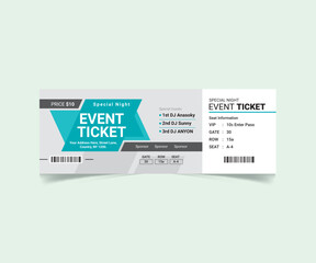 Event Ticket Template Vector File with Customization