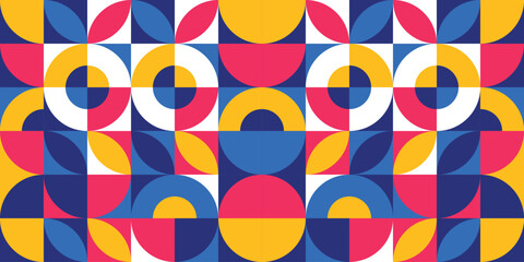 Abstract geometric mosaic seamless pattern background. Modern scandinavian style print design.