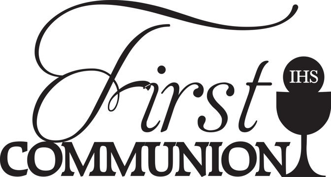 First communion vector sign design laser cut ihs chalice
