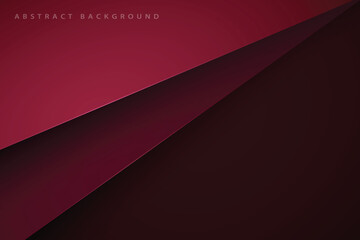 dark red paper cut abstract background with realistic shadows and glowing lines