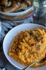 Mashed sweet potatoes. Gluten free side dish 