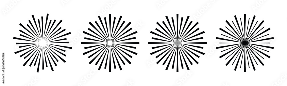 Wall mural sunburst vector set. sunburst element radial stripes. . collection of sunburst ray. sunburst icon. r