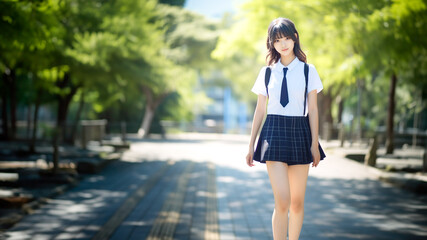 公園の女子高生