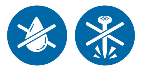 Icons set - Puncture and Leak resistance