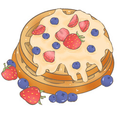 waffle with berries