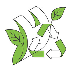 Biodegradable packaging - plastic bag with leaf