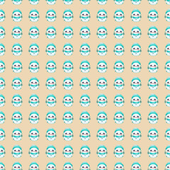 Seamless pattern with cute cartoon snowman. Vector illustration.