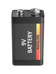 9V battery on transparent background
