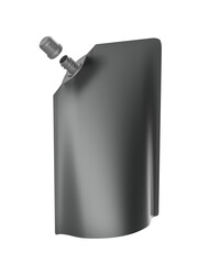 Blank stand-up pouch with spout on transparent background