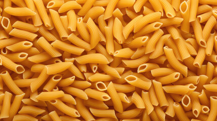Texture of Italian pasta top view. Surface with lots of macaroni, backdrop.
