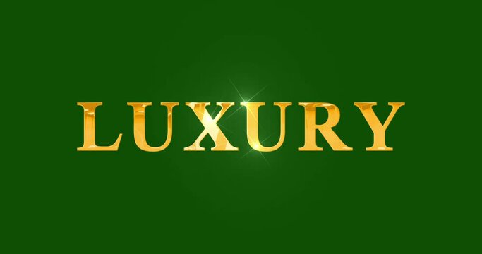 intro luxury gold isolated on green screen background