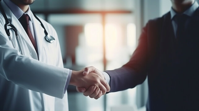 握手をする男性医師「AI生成画像」