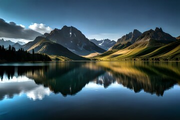 Naklejka premium lake reflection
