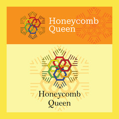 abstract Geometric Honey Comb logo design 