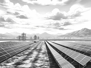 Solar Panels In A Field