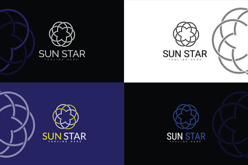 Sun Star Circle Geometric Shape logo Design
