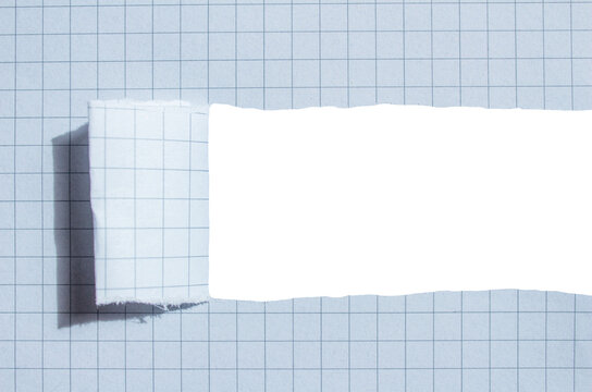 Torn graph paper background. Ripped paper hole png.