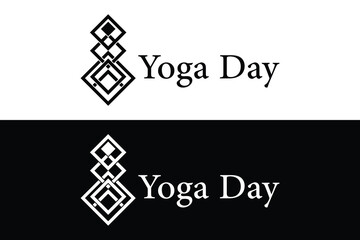 Geometric Yoga Day logo design