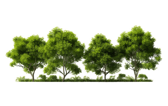 Grove of Trees Isolated on a Transparent Background PNG. Generative AI