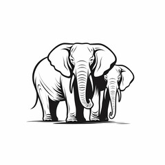 Obraz premium Couple Of Elephants With Tusks