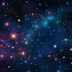 Obraz premium background of the night sky filled with colorful stars, Generative Ai