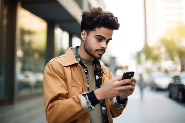 shot of a young man using his cellphone to take photos outside
