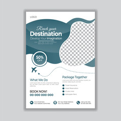  Travel flyer design template, tour flyer, tourism color a4 print ready flyer, Vacation travel brochure flyer design.