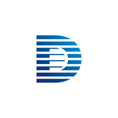 Stripe Letter D Logo Design 001