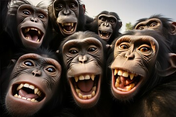 Chimpanzees take a selfie